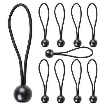 Elastic Tent Cords with Plastic Ball - 10 Pcs