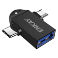 Enkay ENK-AT112 USB 3.0 na USB-C/MicroUSB OTG Adaptér - Černý