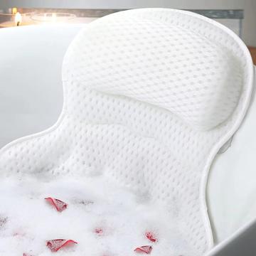 Ergonomic 4D Bathtub Pillow - White