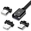Essager 3 -in -1 magnetický kabel - USB -C, Lightning, MicroUSB - 1M - Black