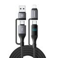 Essager 4-in-1 100W Fast-Charge Cable with Power Display - 2m - Black