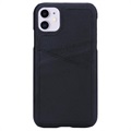 Essentials Triple Card iPhone 11 Leather Case - černá