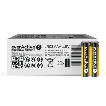 EverActive AAA / LR03 Industrial Alkaline Batteries - 40 Pcs.