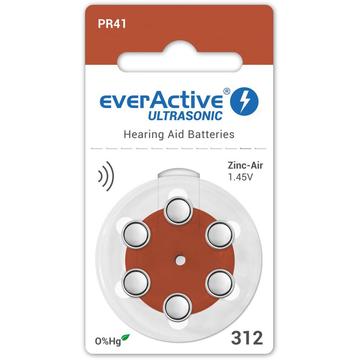 EverActive Ultrasonic 312/PR41 Hearing Aid Batteries - 6 Pcs.