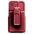 Hybridní Pouzdro iPhone 14 s Pásovým Klipem Série Explorer - Červené