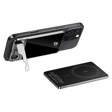 F15 Ultra-Thin 10000mAh Magnetic Wireless Power Bank with Stand - 15W - Grey