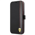 Ferrari On Track Carbon Stripe iPhone 13 Mini peněženka - černá
