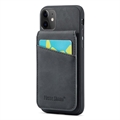 Hybridní pouzdro iPhone 11 Fierre Shann Coated s držákem karty a stojánkem – Černé