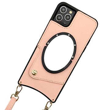 Pouzdro Fish Tail iPhone 14 Pro Coated se zrcátkem - Růžový