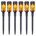 Flame Effect Pathway Solar Lights with Infrared Sensor - 6 Pcs.
