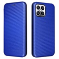 Honor X8 Flip pouzdro - uhlíkové vlákno - modrá