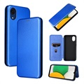 Samsung Galaxy A03 Core Flip Case - uhlíkové vlákno - modrá