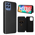 Samsung Galaxy M33 Flip Case - uhlíkové vlákno - černá