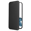 Honor X7 Flip Case - Carbon Fiber - Black