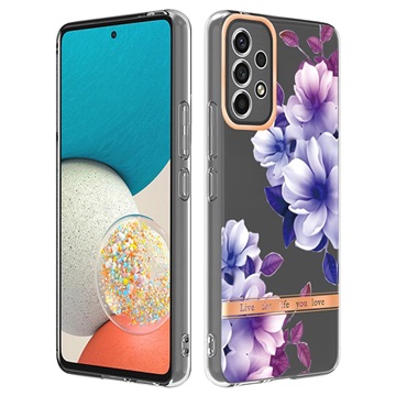Květinová série Samsung Galaxy A53 5G TPU Case - Purple Begonia