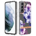 Květinová série Samsung Galaxy S22 5G TPU Case - Purple Begonia