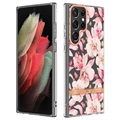 Květinová série Samsung Galaxy S22 Ultra 5G TPU Case - Pink Gardenia