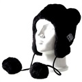 Fluffy Beanie Hat Bluetooth Headset - černá