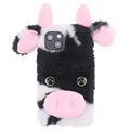 Fluffy Plush iPhone 13 Hybrid Case - Černá kráva