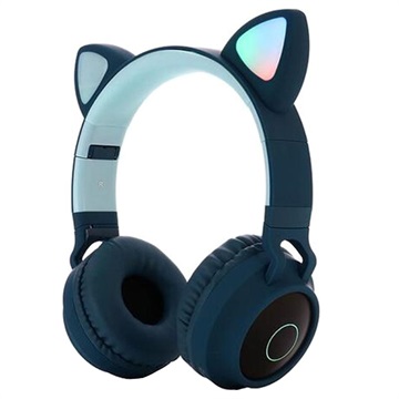 Sluchátka pro děti s kočičími ušními kočkami Bluetooth - zelená