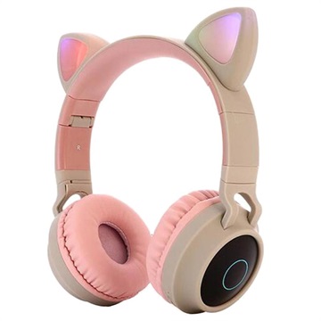 Sluchátka pro děti s kočičími ušními kočkami Bluetooth - Khaki