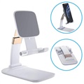 Skládací gravitační stolní držák pro smartphone/tablet - bílý