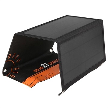 Skládací solární nabíječka se dvěma porty USB - 21W