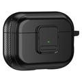 Apple AirPods Pro 2 Magnetické nabíjecí pouzdro na sluchátka s TPU přezkou a karabinou - černé