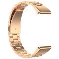 Garmin QuickFit 26mm / Garmin Fenix 7X / 7X Pro / 6X Stainless Steel Strap 3 Beads Watch Band - Rose Gold