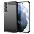 Samsung Galaxy S23 5G Pouzdro z Broušeného TPU - Uhlíkové Vlákno - Černé