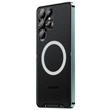 Galvanicky Pokovené Magnetické Samsung Galaxy S23 Ultra 5G Pouzdro - Zelená