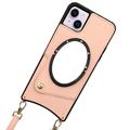 Pouzdro Fish Tail iPhone 14 Coated se Zrcátkem - Růžový