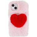 Plush Heart iPhone 14 TPU Pouzdro - Růžový
