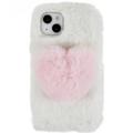 Plush Heart iPhone 14 Plus TPU Pouzdro - Bílý