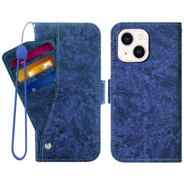 Otočný Držák Karty iPhone 14 Plus Pouzdro na Peněženku - Modrý