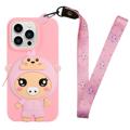 Cartoon Design iPhone 14 Pro Max TPU Pouzdro s Kapsou na Zip