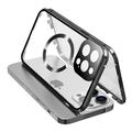 iPhone 15 Pro Max Case Oboustranný kryt telefonu z HD tvrzeného skla kompatibilní s MagSafe - Black