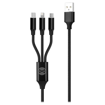 Pletený Nabíjecí Kabel USB Forever 3 v 1 - 1.2m
