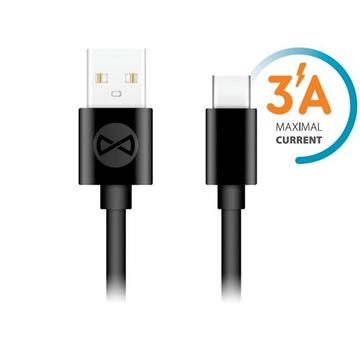 Kabel Forever USB-A na USB-C - 1m, 3A - černý