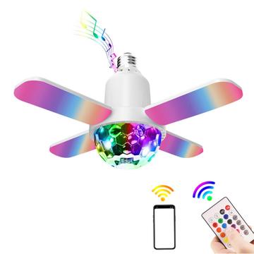 Four-Leaf RGB Ceiling Lamp with Bluetooth Speaker & Remote - E27 - Disco Ball