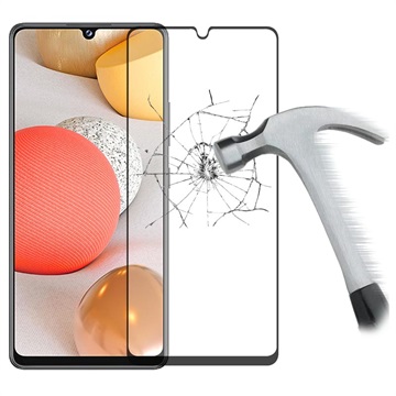 Plné obálky Samsung Galaxy A42 5G Tempered Glass Ochrana - Černá