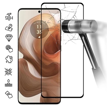 Motorola Edge 50 Ultra/Moto X50 Ultra Full Cover Tempered Glass Screen Protector - Black Edge