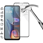 Motorola Moto E15 Full Cover Tempered Glass Screen Protector - Black Edge