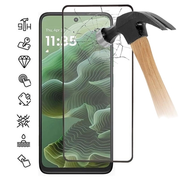 Motorola Moto G35 Full Cover Tempered Glass Screen Protector - Black Edge