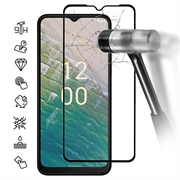 Ochranné tvrzené sklo na displej Nokia C32 – Černá hrana