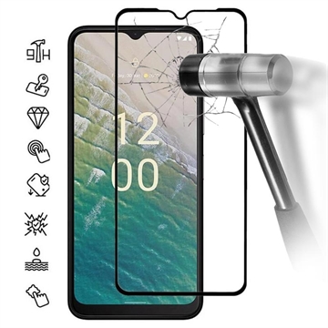 Ochranné tvrzené sklo na displej Nokia C32 – Černá hrana