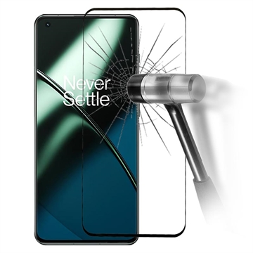 Plné krytí OnePlus 11 Tempered Glass Ochrector - černá