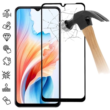 Oppo A59 Full Cover Tempered Glass Screen Protector - Black Edge