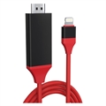 Full HD Lightning to HDMI AV adaptér – iPhone, iPad, iPod – Červené