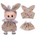 Garden-Party Dress & Headband Set for Labubu Mini Figure 17cm - Brown